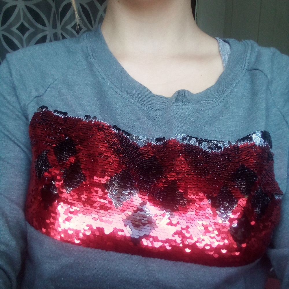 Long sleeve Harley Quinn diamonds shirt in grey